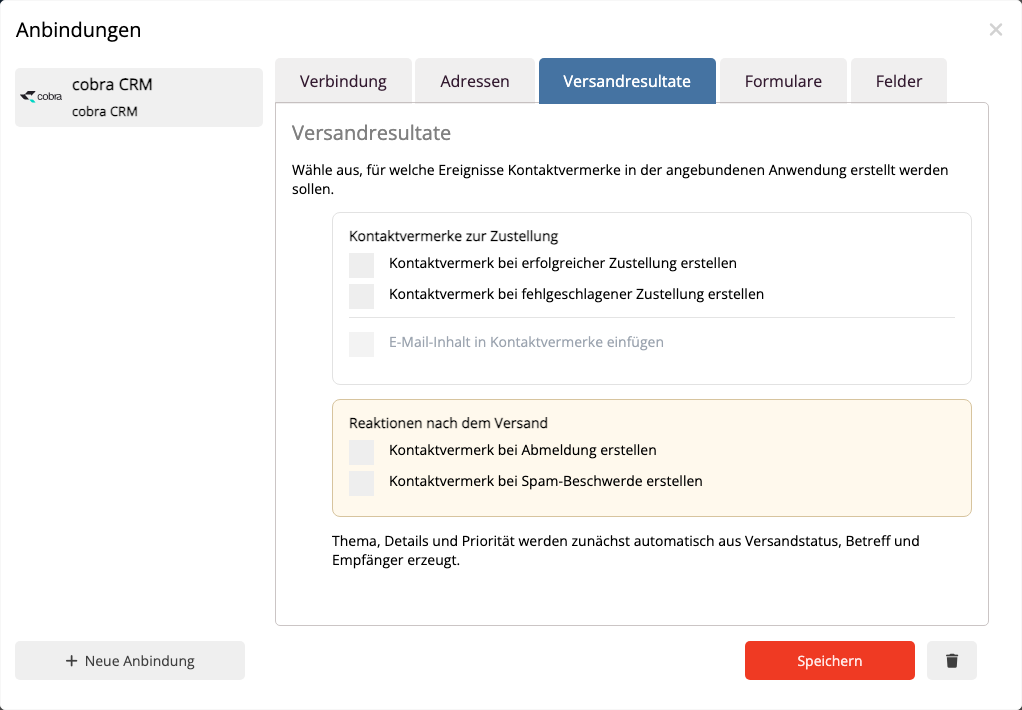 Touchpoints für Versandereignisse aktivieren