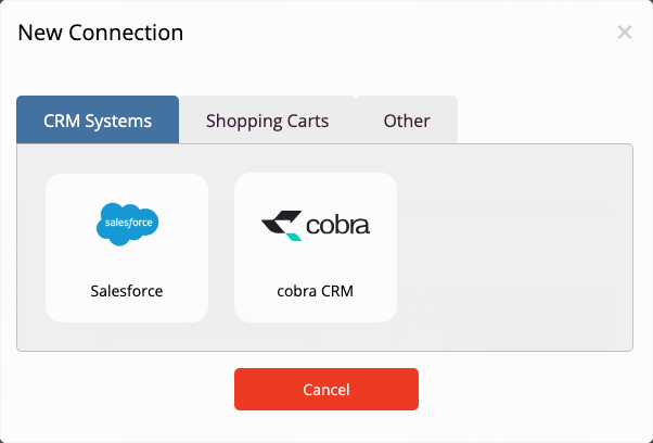 Salesforce als Anbindung auswählen