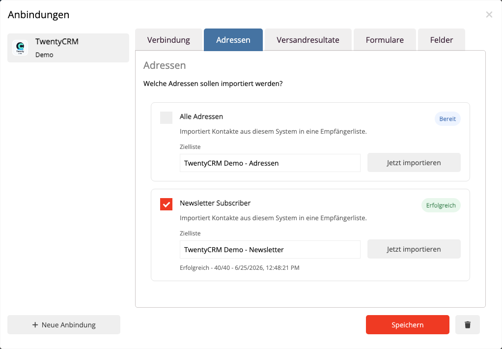 Import TwentyCRM Addresses and Saved Views