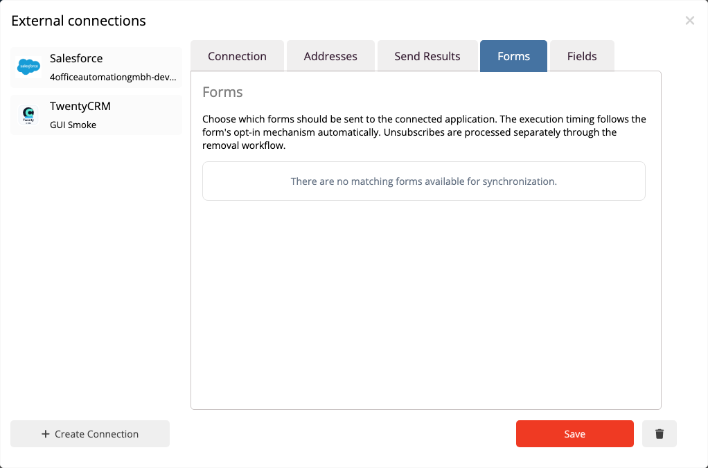 TwentyCRM Formular-Sync aktivieren