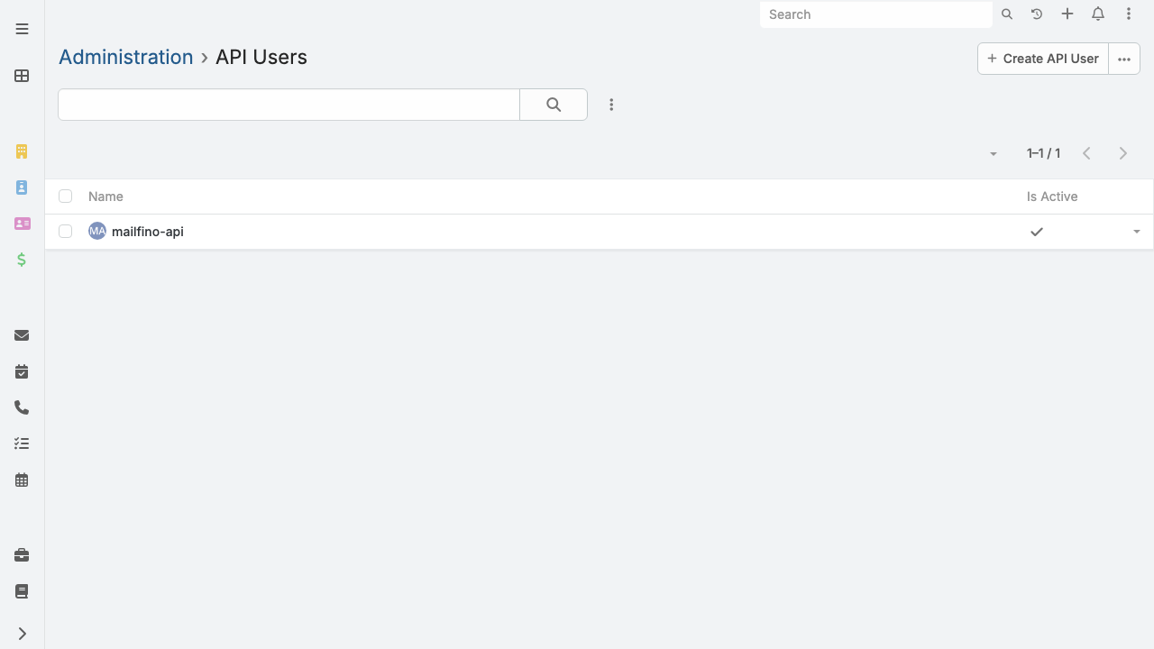 Aktiver EspoCRM API-Benutzer