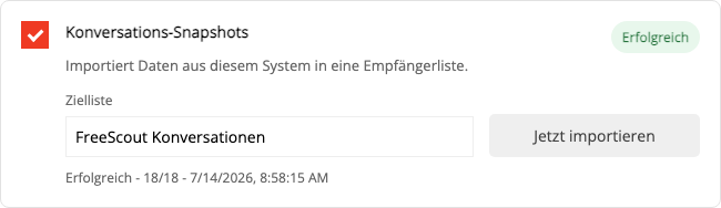 Datensparsamer Konversations-Import