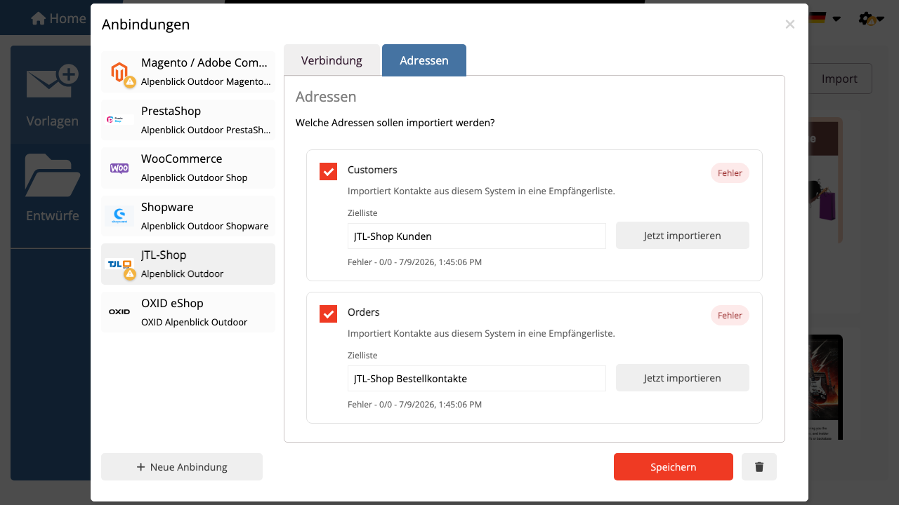 JTL-Shop Importprofile für Kunden und Bestellungen