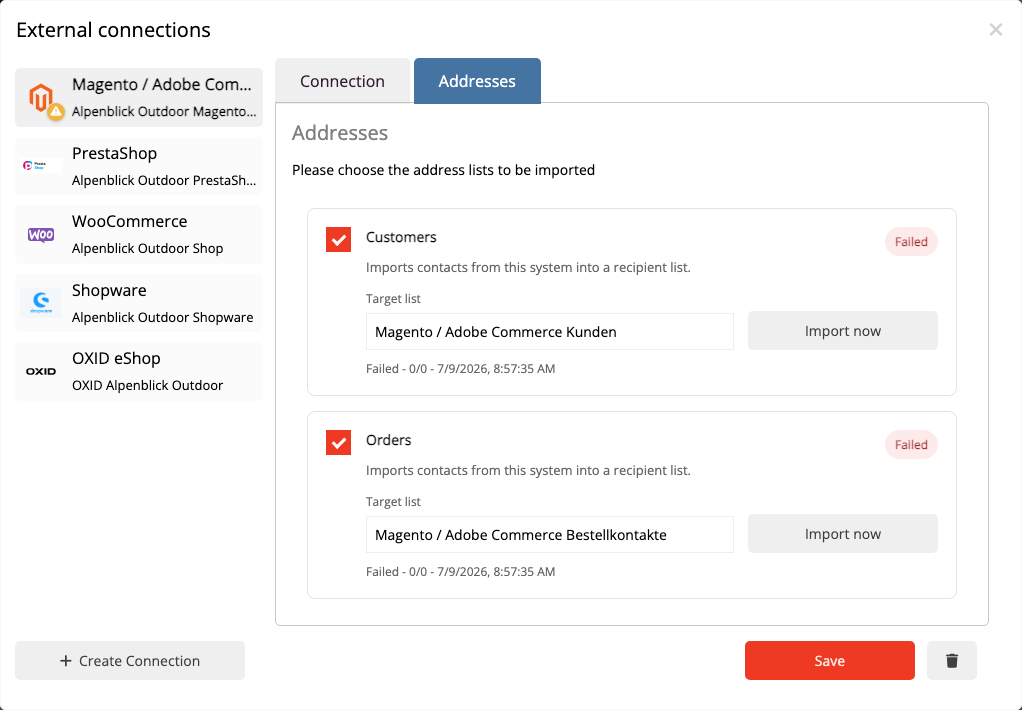 Magento Kaufdaten für Zielgruppen aktivieren