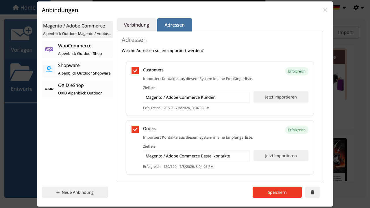 Magento Kaufdaten für Zielgruppen aktivieren