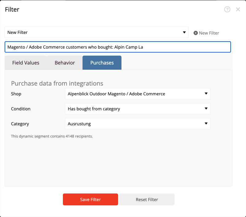 Magento Kategoriesegment erstellen