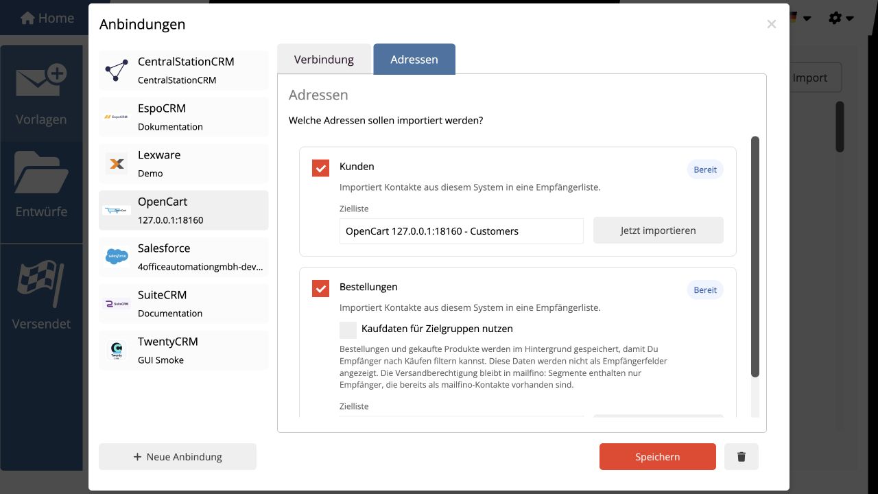 OpenCart Importkarten