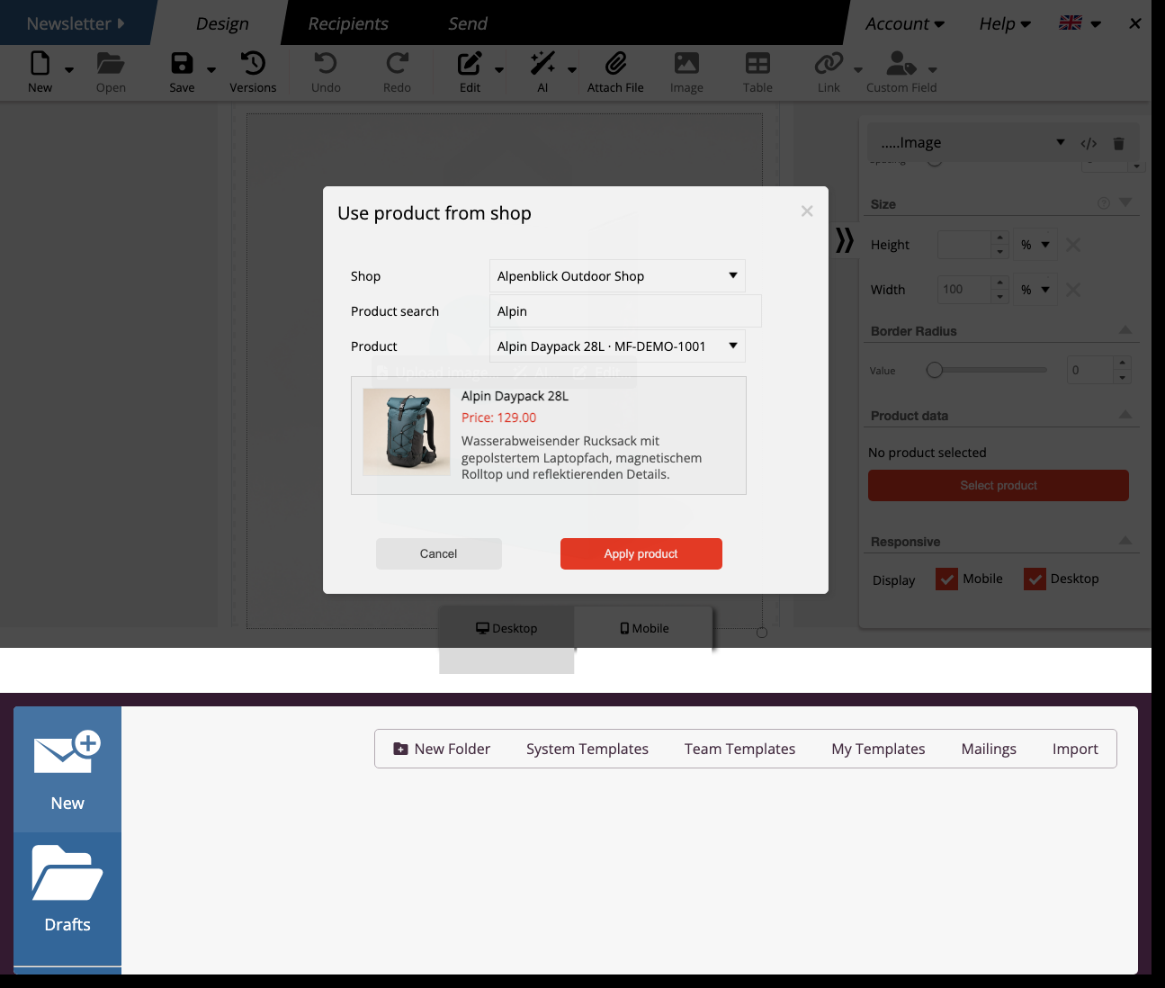 WooCommerce Produkt im Editor auswählen