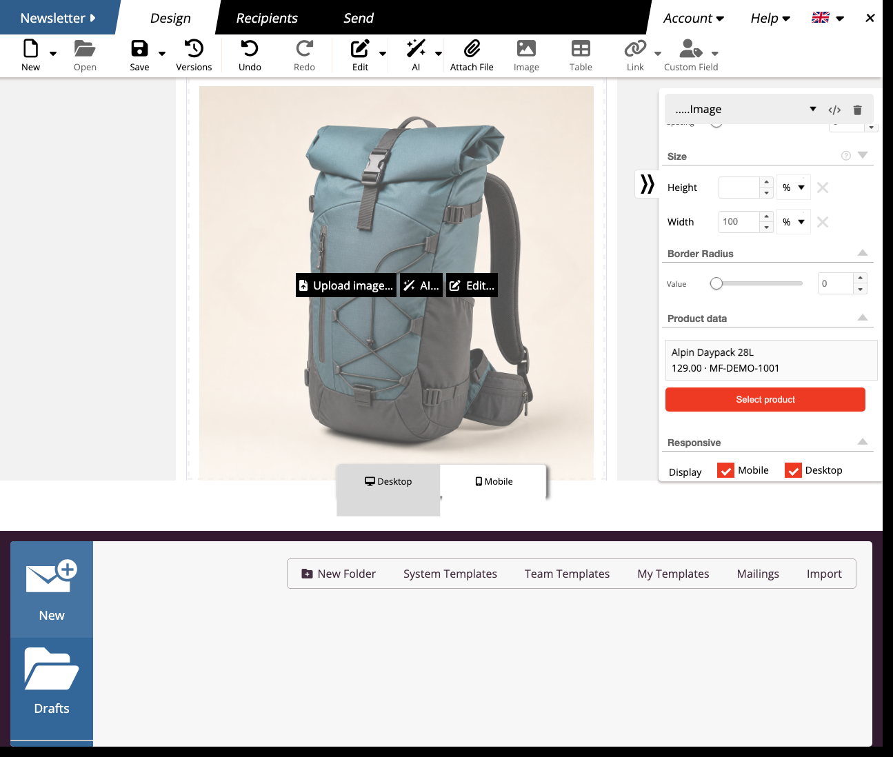 WooCommerce Produktkarte im Newsletter