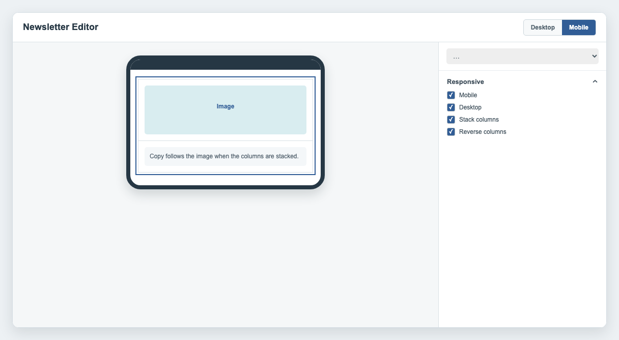 Responsive-Optionen für einen mehrspaltigen Layout-Container