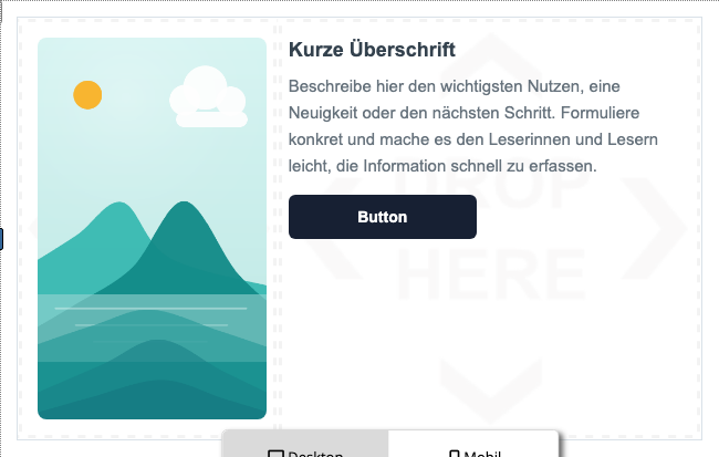 Zweispaltiger Artikel mit Bild und Text