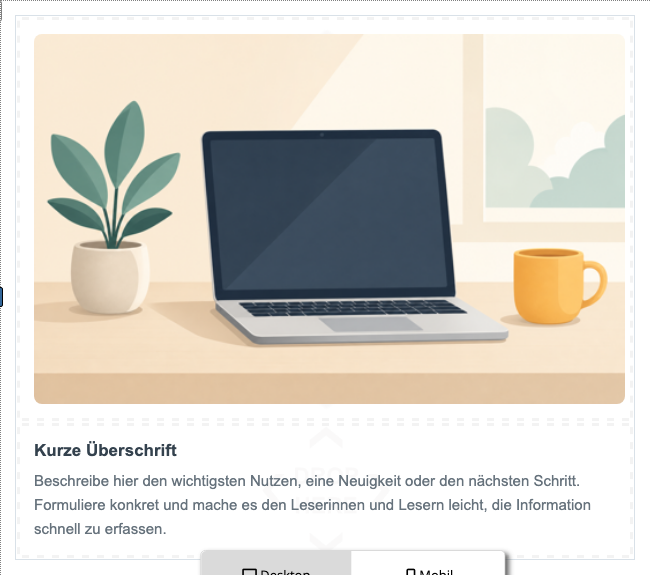 Bild mit Überschrift und Text
