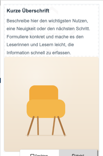 Mobile Reihenfolge der Zeile mit Bild und Text
