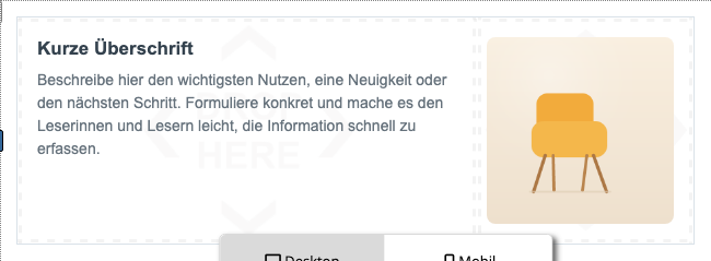 Zeile mit Bild und Text