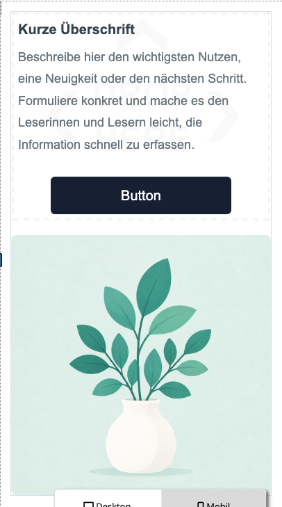 Mobile Reihenfolge: Artikel Zweispaltig Text Bild