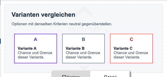 Varianten vergleichen