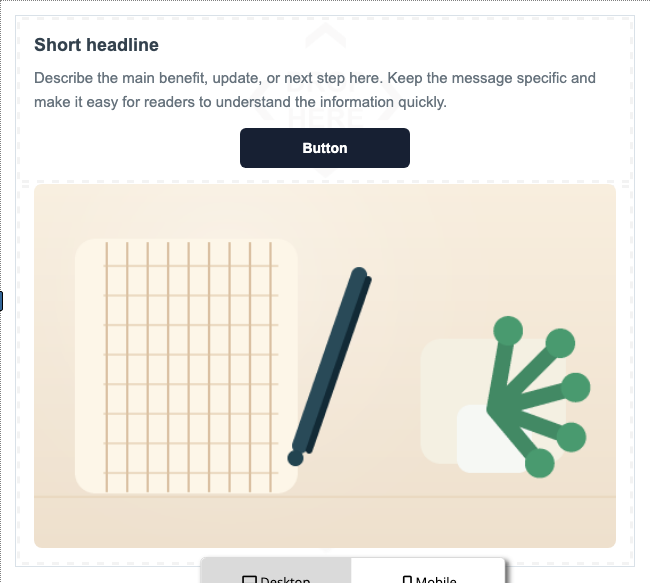 Text mit Button und Bild