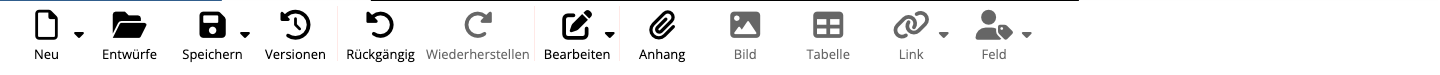 Bild und Anhang in der Newsletter-Werkzeugleiste