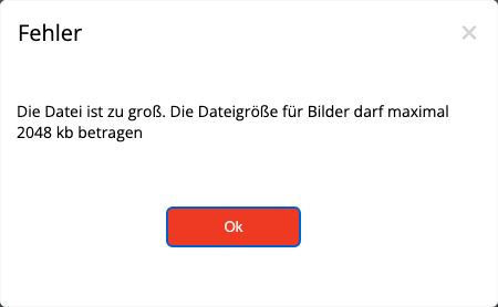 Abgelehnter Bild- oder Anhangsupload