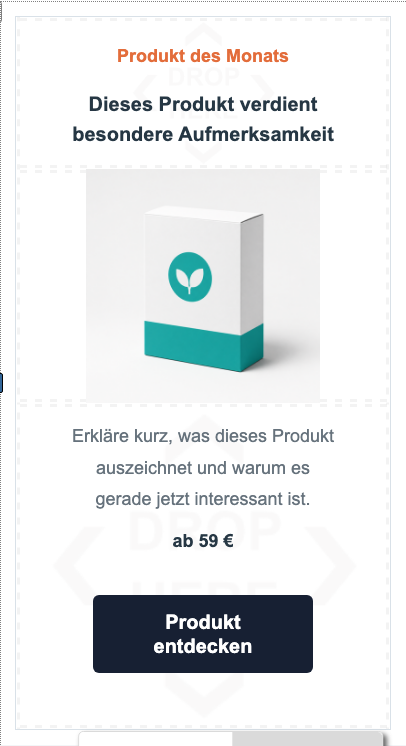 Mobile Stapelung von Produkt des Monats