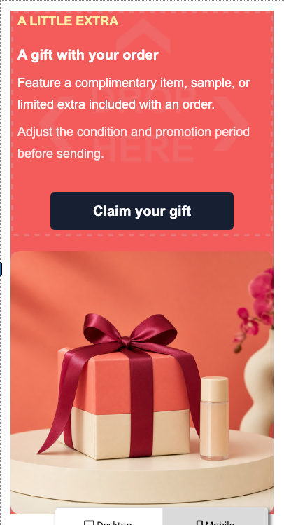 Mobile Stapelung von Geschenk zur Bestellung