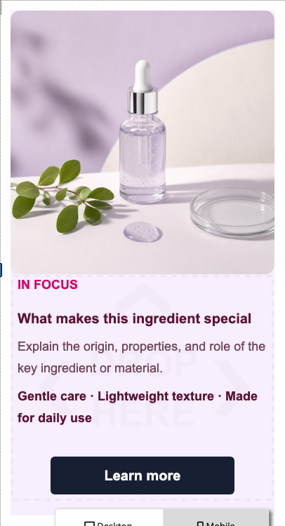 Mobile Stapelung des Inhaltsstoff-Spotlights