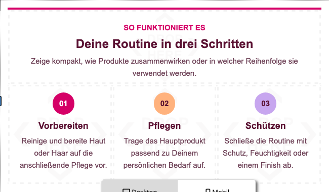 Routine in drei Schritten